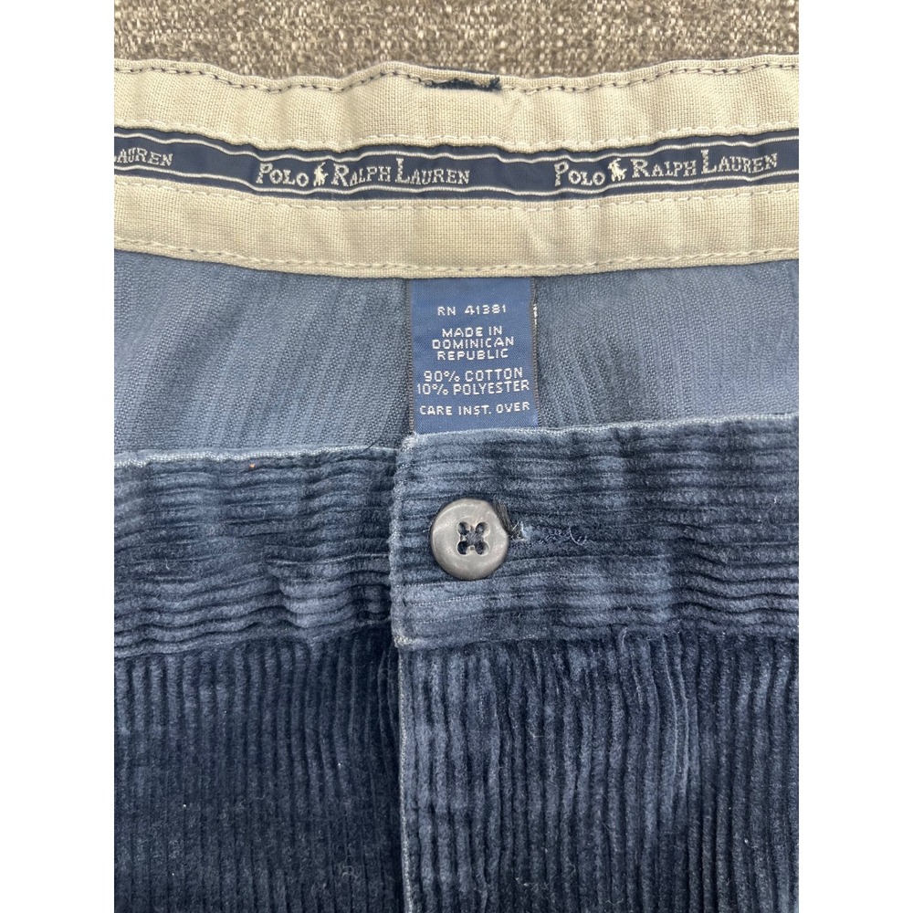 VTG Polo Ralph Lauren Corduroy Pants Navy Blue Relaxed Fit‎ Mens - Picture 2 of 8
